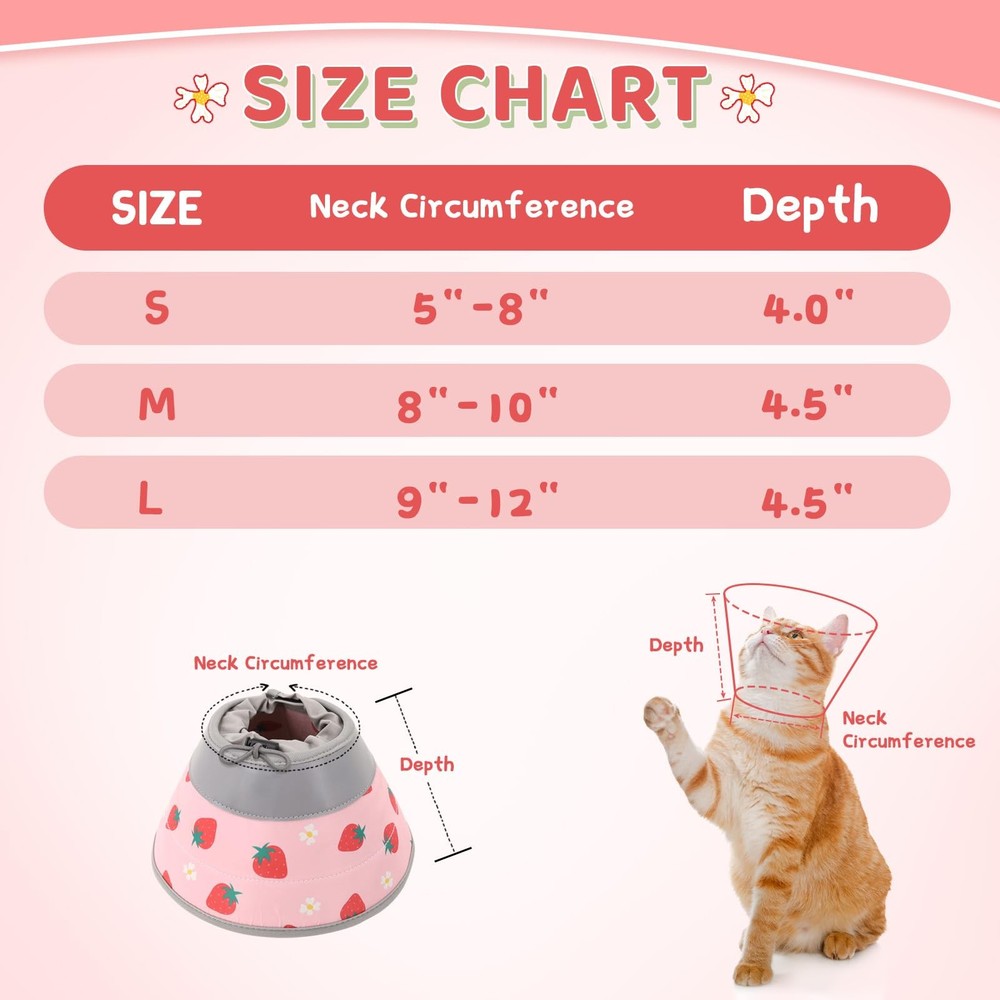 Cat Cone Collar Soft to Stop Licking, Adjustable, Foldable Lightweight Kitten...