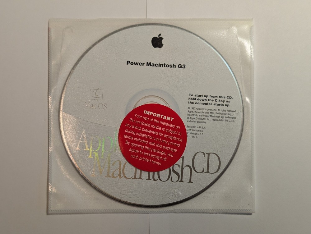 RARE Power Macintosh G3 Apple Macintosh CD - Original System Software v 8.0