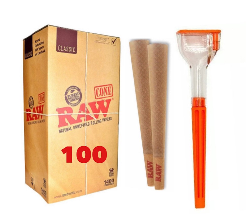 RAW cone Classic King Size Cone (100 pack)+cone maker roller filler device
