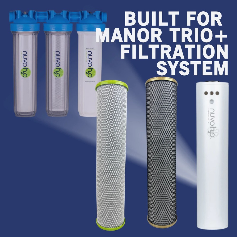 NuvoH2O Manor Trio System - Iron + Carbon Replacements Cartridges