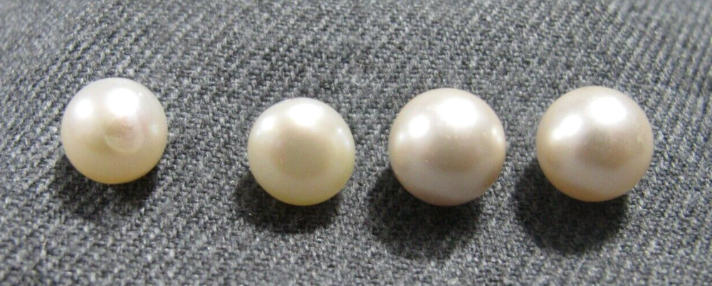 Vintage faux pearl ball + dome stud earrings