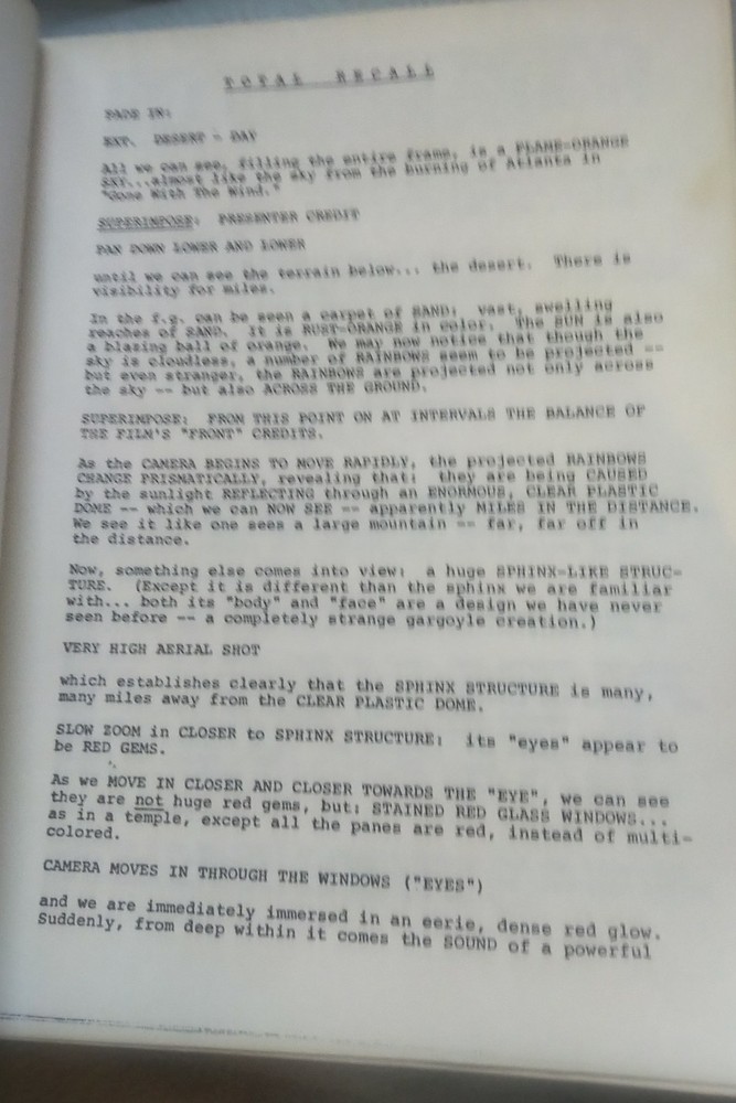 Total Recall - Original 1982 Screenplay/Script - Ronald Shusett, Dan O'Bannon