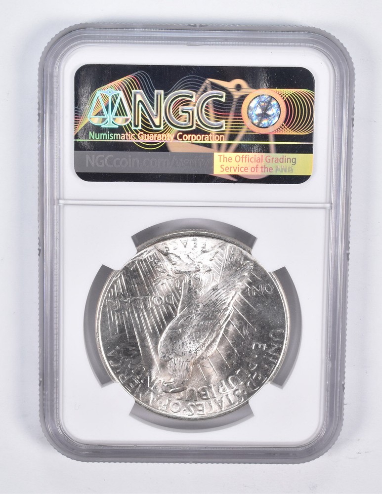 1922 MS64 Peace Silver Dollar $1 NGC 100th Anniversary Label