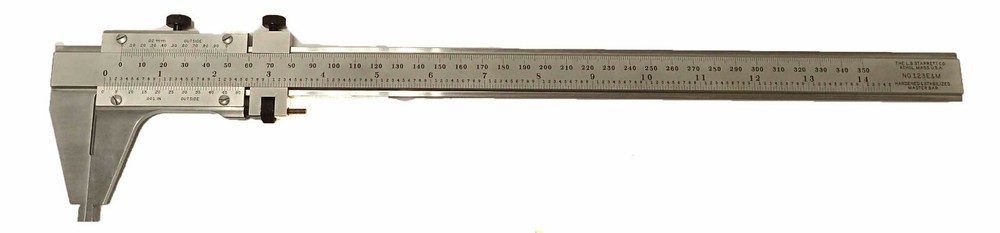 STARRETT 123-12 MASTER VERNIER CALIPER, HARDENED AND STABILIZED MASTER BAR!