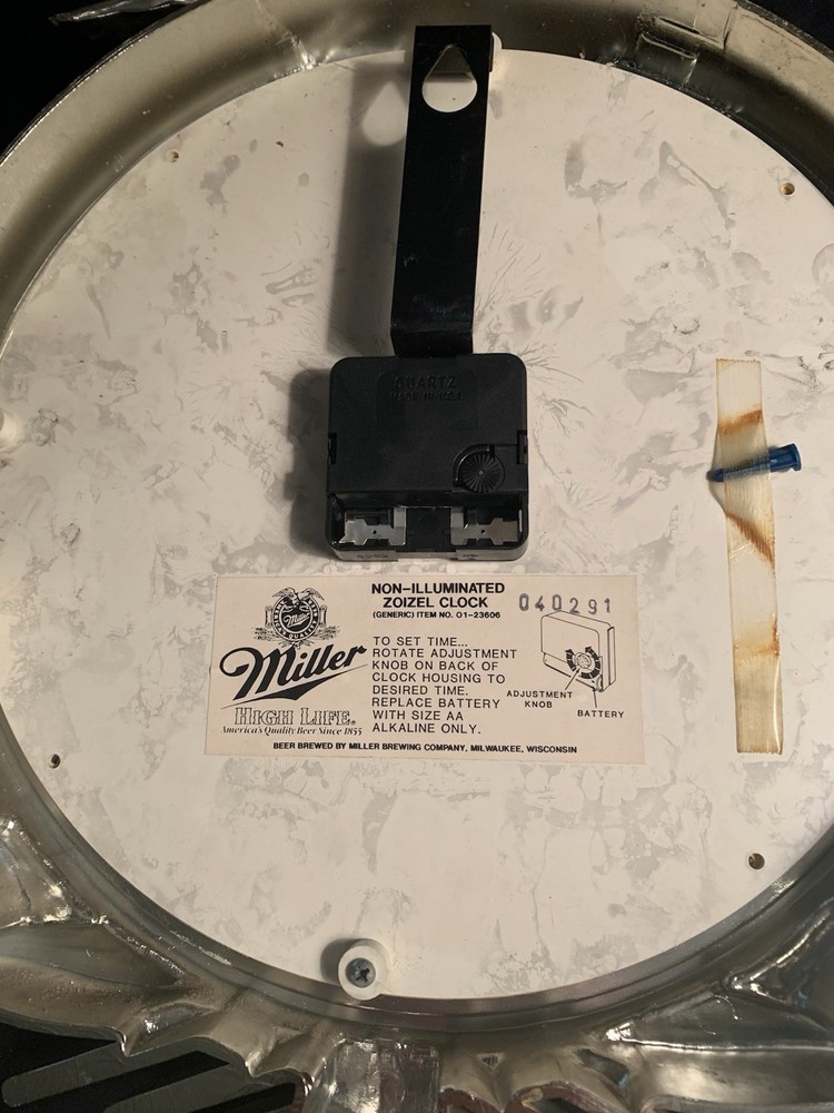 Miller Breweriana Wall Clock Eagle Wheat Design