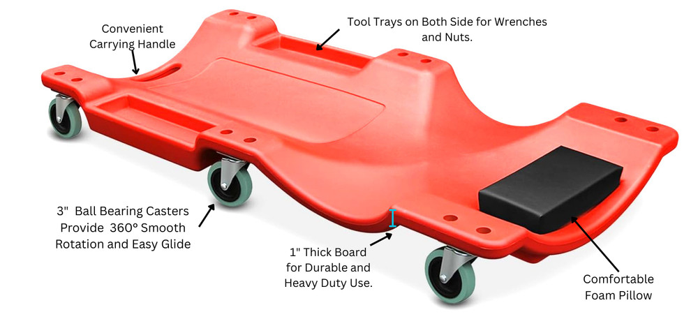 Professional Low Profile Plastic Creeper 40 Inch