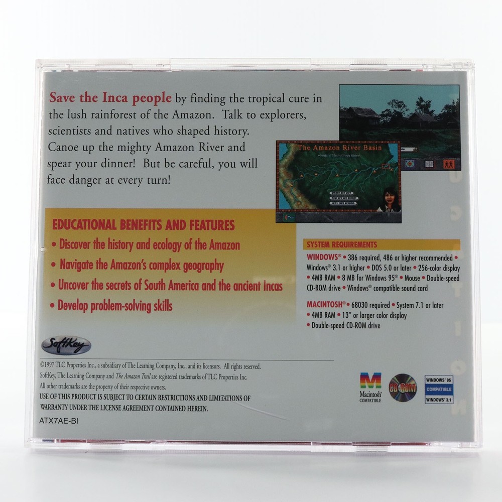 The Amazon Trail History PC CD-ROM 1997 Learning Co Windows 3.1, 95 Macintosh