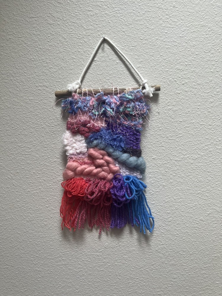 Rainbows in spring woven wall hanging