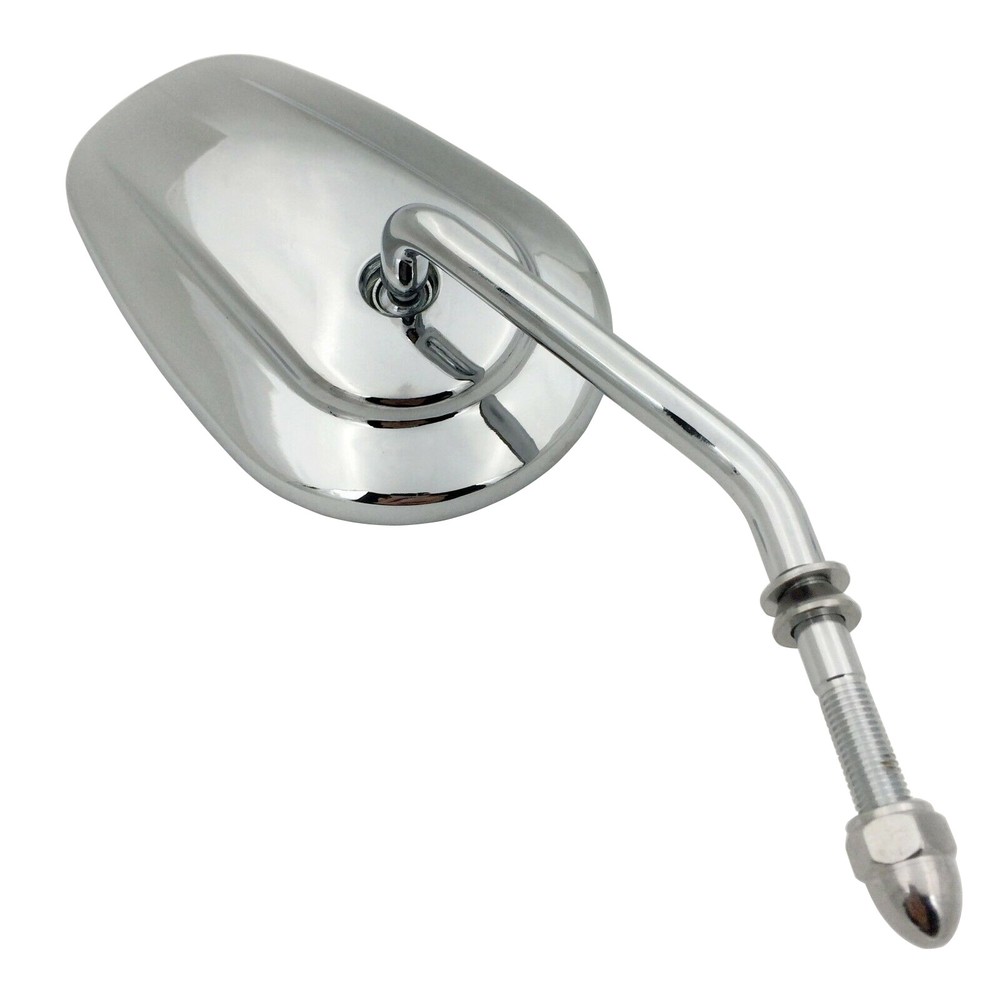 Chrome Custom Rear View Mirrors Ellipse For 1982- Harley Models Use 5/16” bolt
