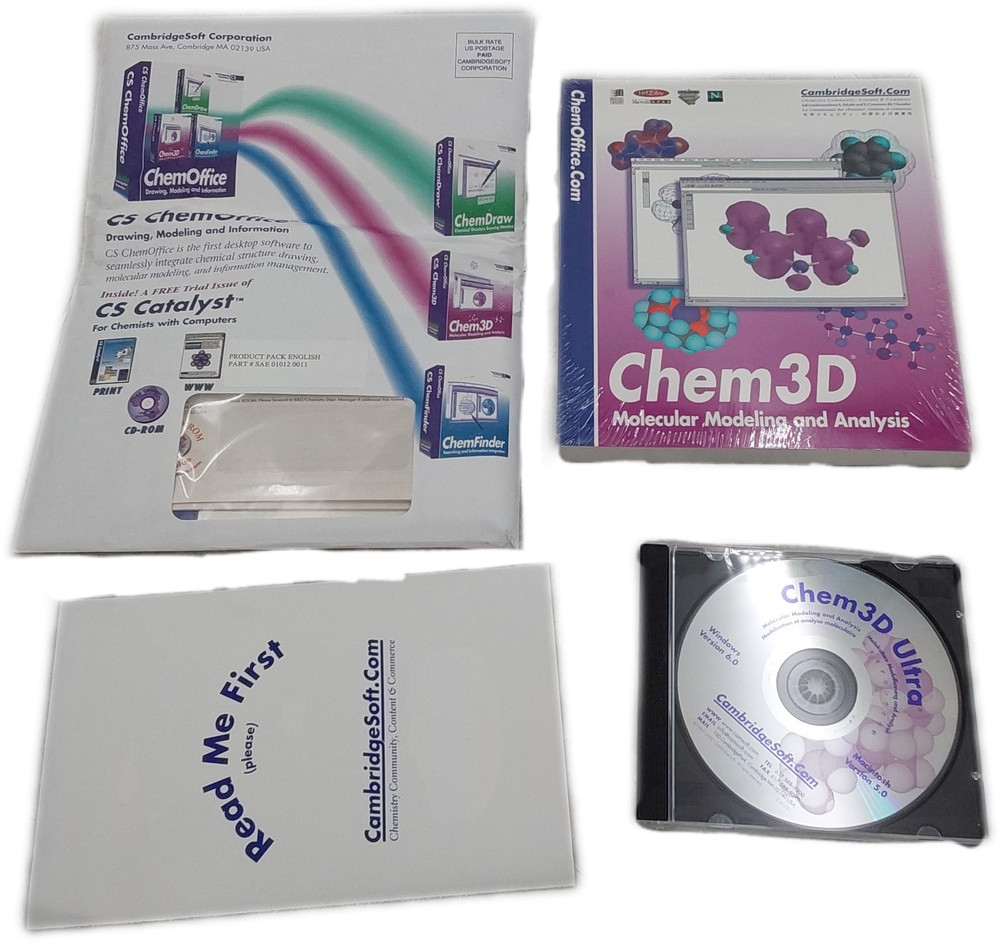 CambridgeSoft CS Chem3D Molecular Modeling Analysis Software CD