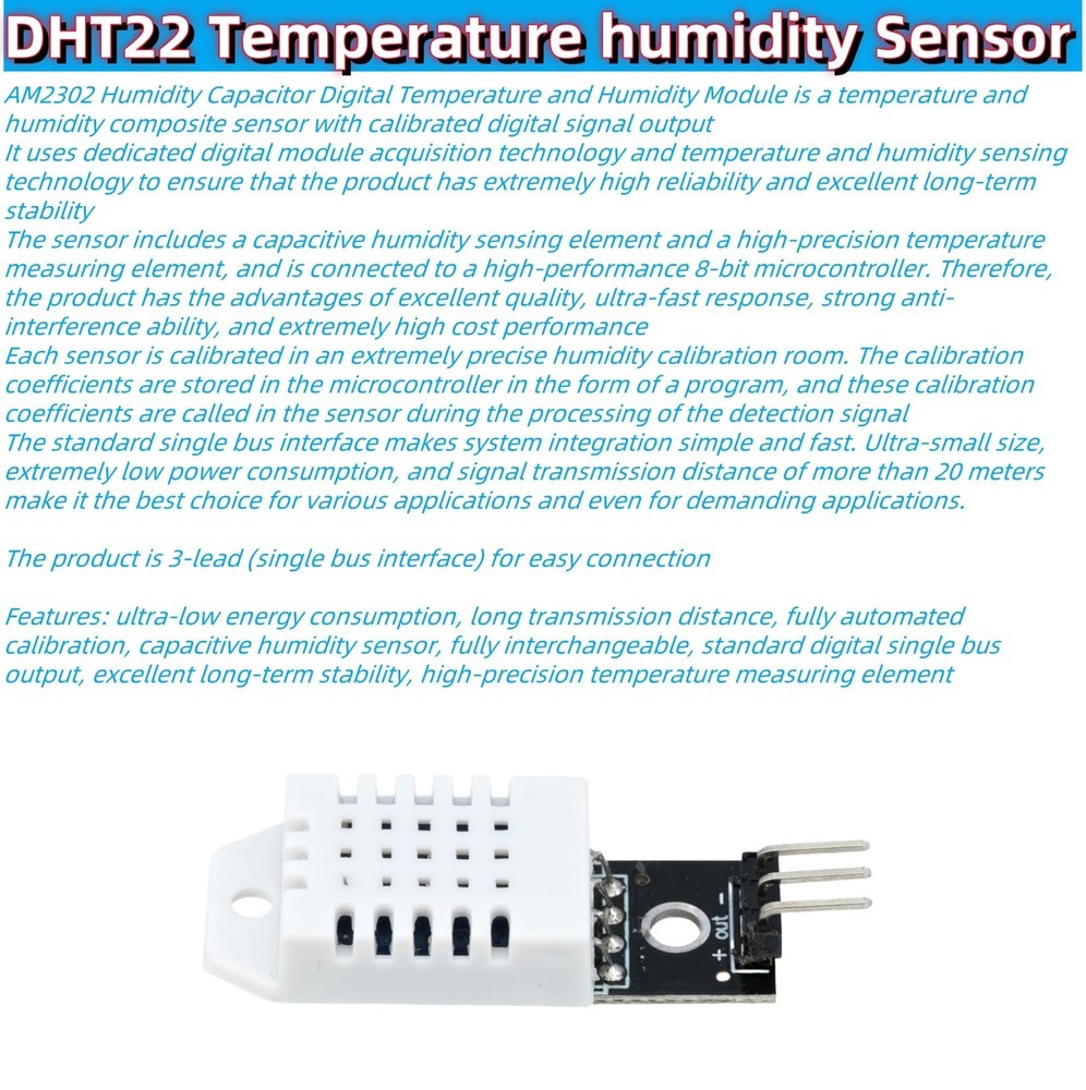 3 PCS DHT22 Digital Temperature Humidity Sensor AM2302 Module Arduino DIY