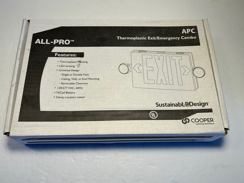 All-Pro Thermoplastic Exit Emergency Combo Cooper Lighting (Model: APC7R)