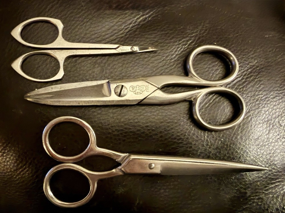 Three Vintage Sewing Scissors