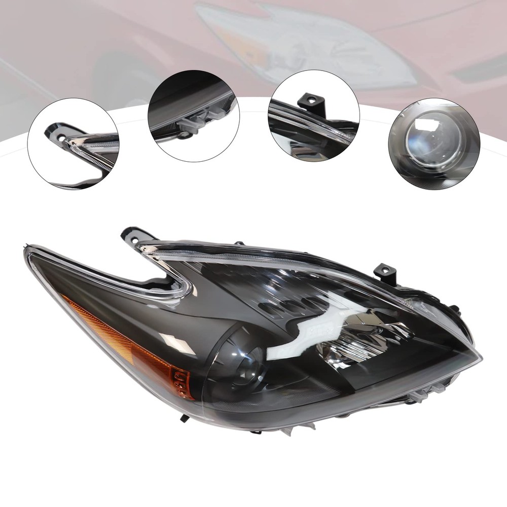 Front Headlight Halogen for Prius 2010-2011 Driver Passenger Side