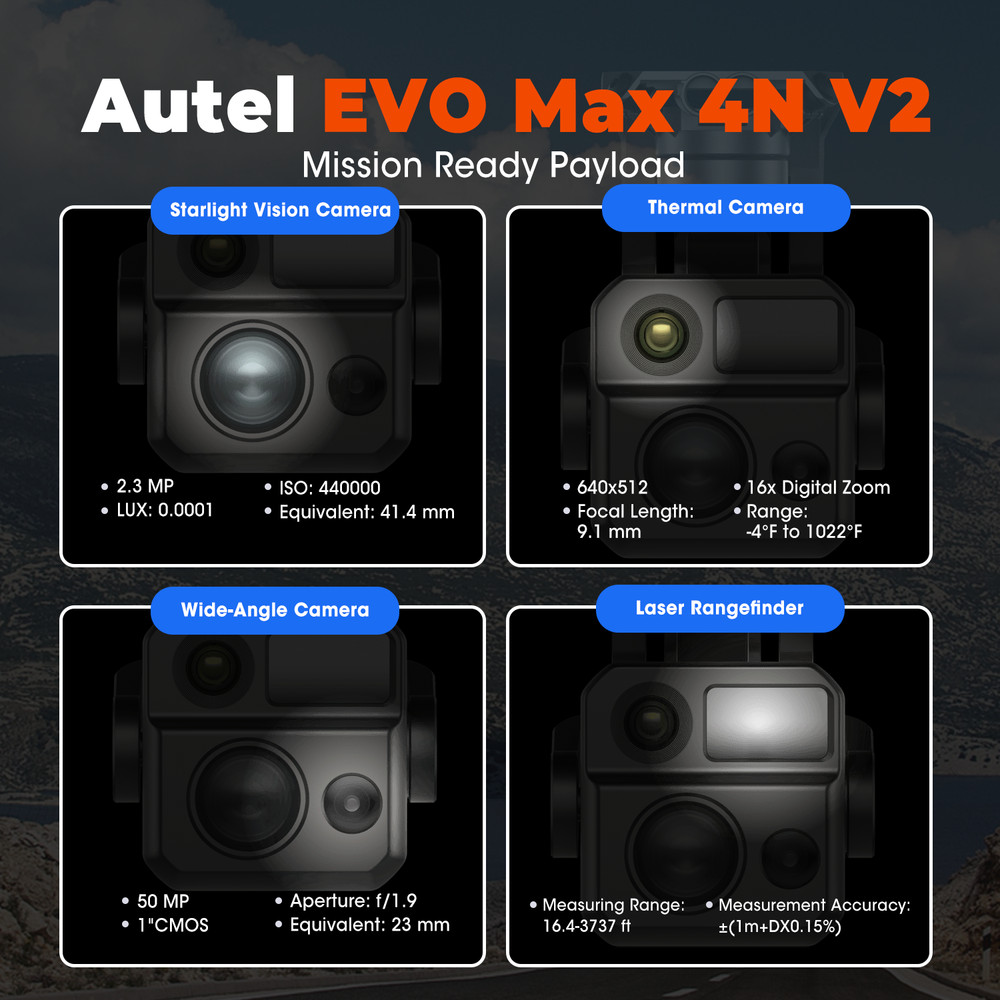 Autel EVO MAX 4N - Starlight Vision Wide-Angle Thermal Laser Rangefinder