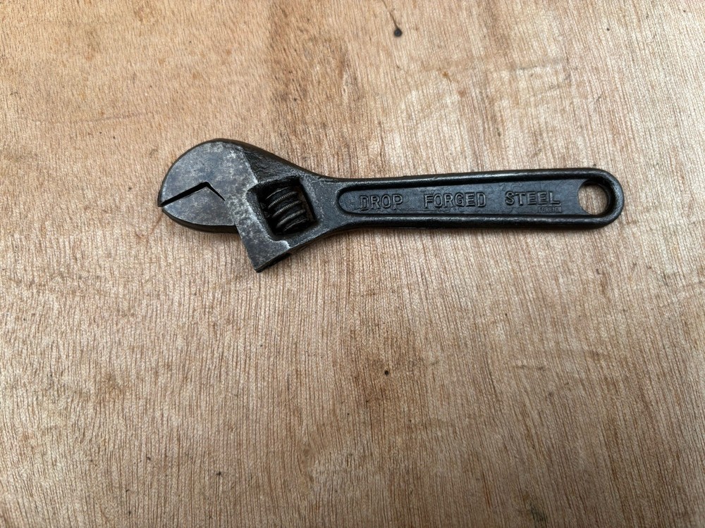 VINTAGE  Foreign 4” Adjustable Spanner Wrench Spanner  TOOL KIT,