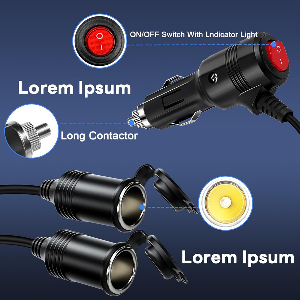 Cigarette Lighter Splitter ， 12V Splitter,Dual Cigarette Lighter Adapters for...