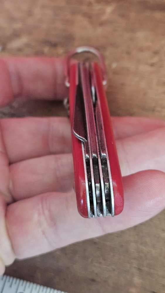 Colonial Multi Tool 1 Blade Red Handle Folding Pocket Knife Prov. USA