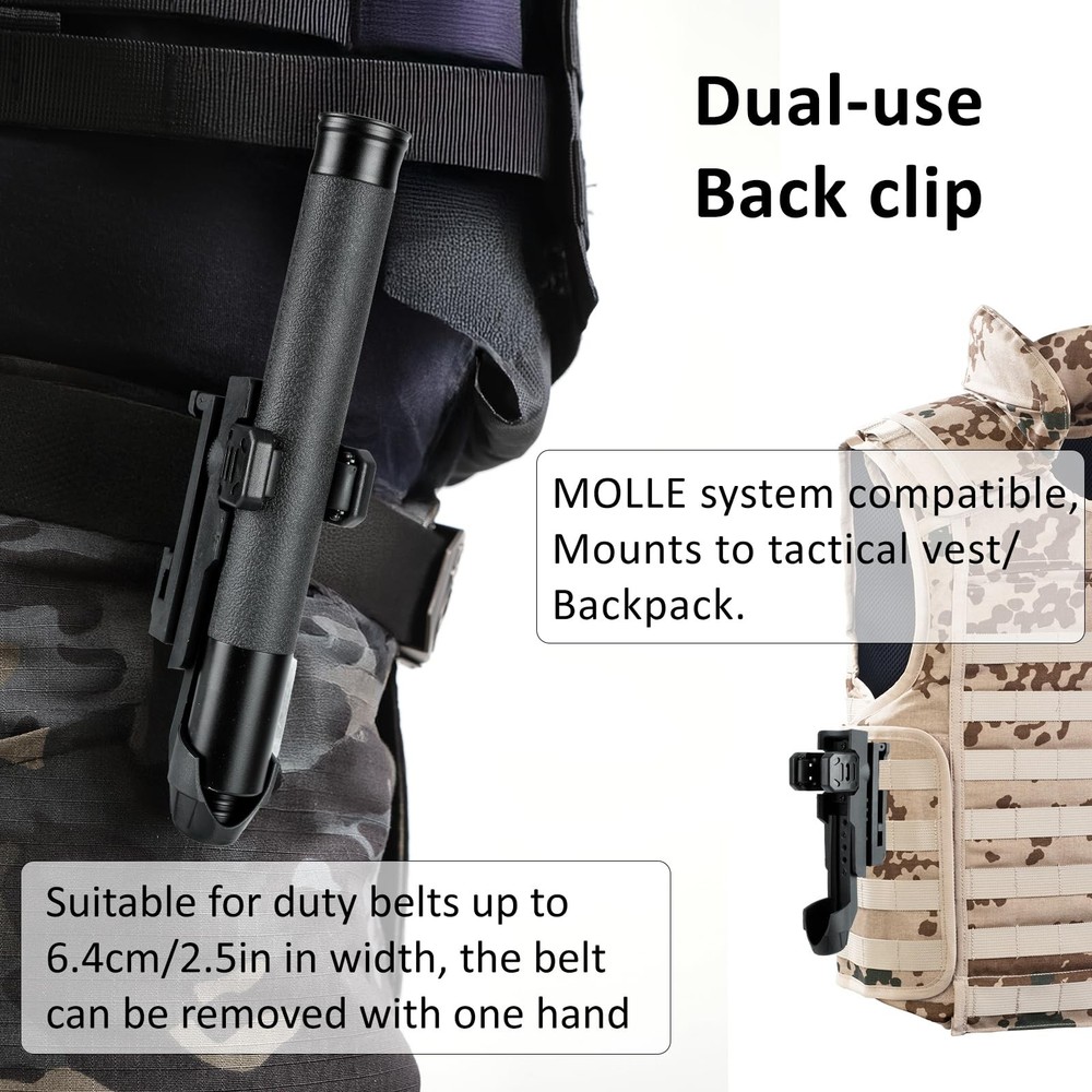 360° Rotating Quick Release Expandable Baton Holder for 21"-26" black
