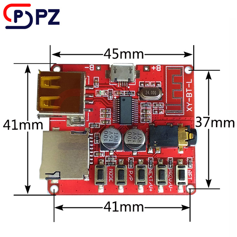 3.7-5V Bluetooth 4.1 Audio Decoder MP3 Player Board Micro USB TF SD Card Module