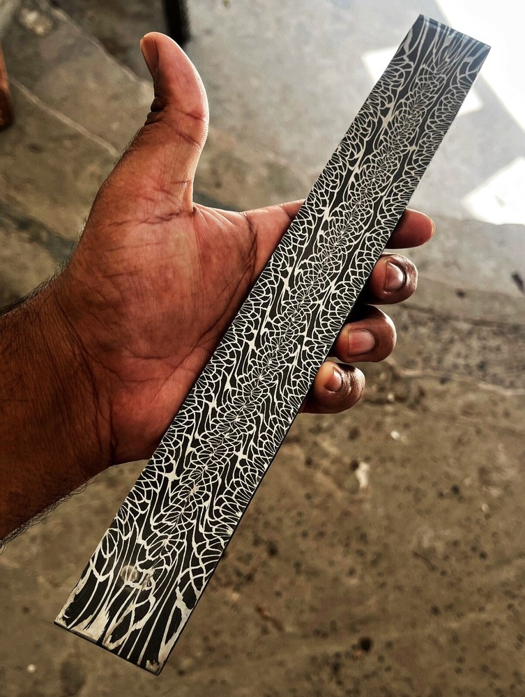Custom Made Mosaic Damascus billet for making knife spirograph pattern DF041