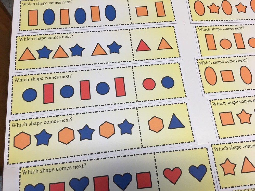 Patterns - Which Comes Next? - 18 Laminated Dry Erase Activity Cards