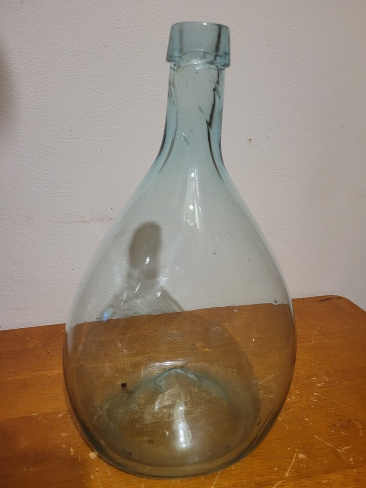 Open Pontil Chestnut Flask 11" Tall
