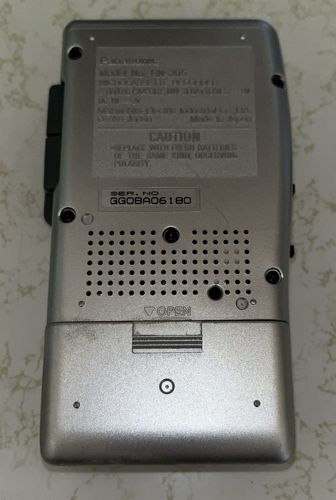 Panasonic RN-305 Microcassette Recorder Gray Voice Activated System VAS