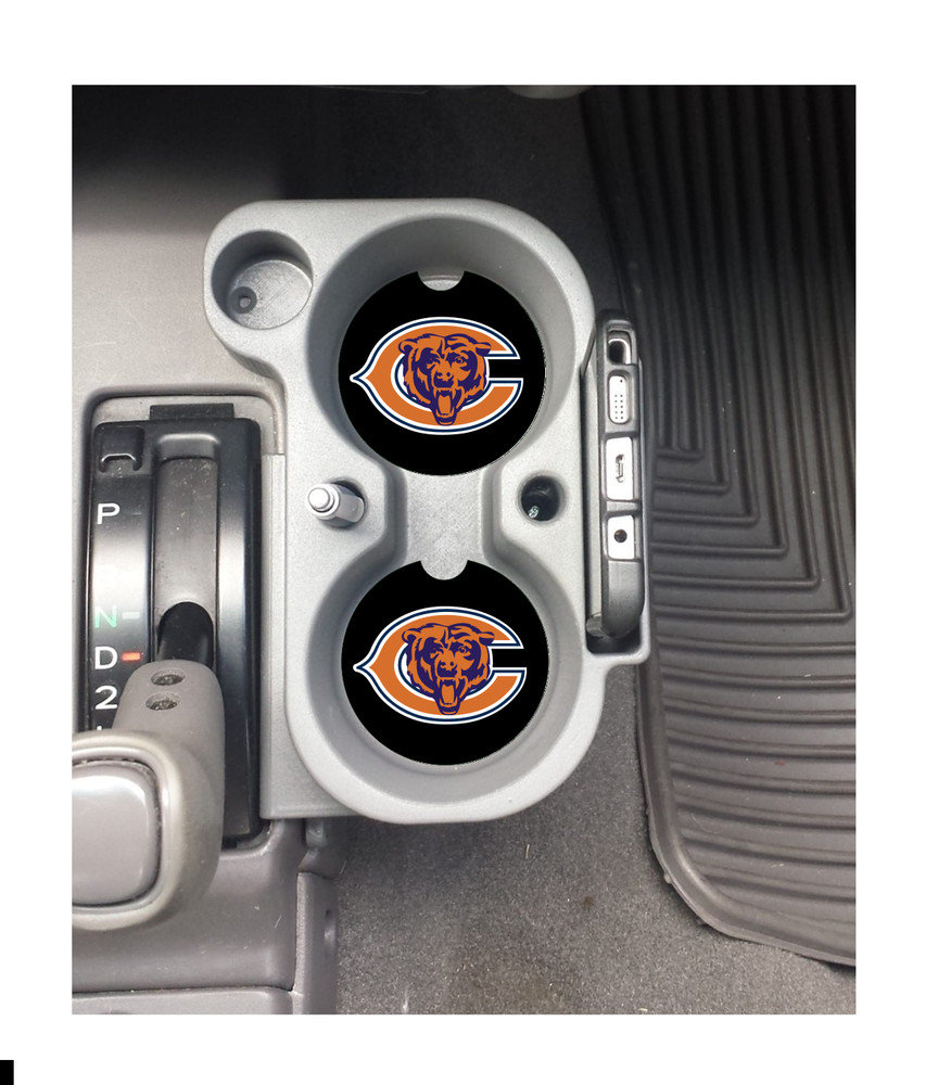CHICAGO BEARS CUSTOM RUBBER CAR COASTERS SET (2) NC