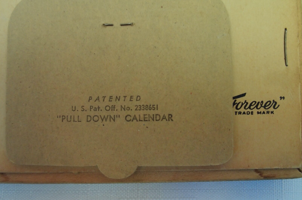 Vintage Reverse Paint Glass Clock/Thermometer with pull down calendar