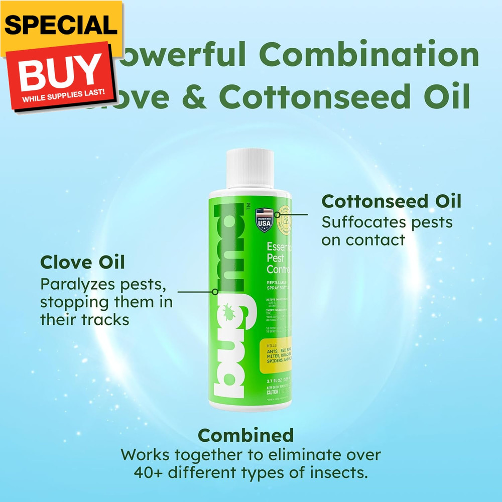 Pest Control Essential Oil Concentrate (3.7 oz, 2 Pack) - Plant Powered Bug Spra