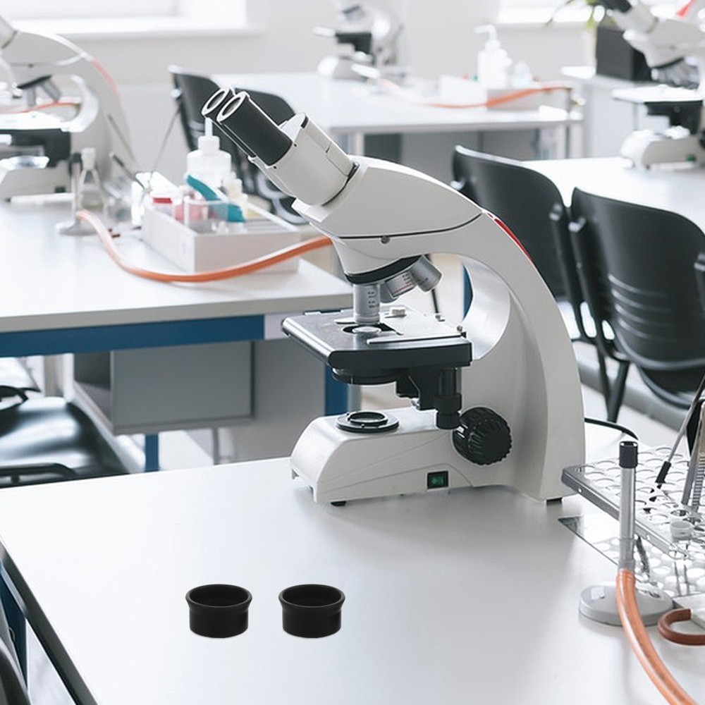 2 Pcs Microscope Eyepiece Cover Rubber Protector Binoculars Parts