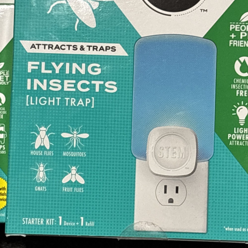 STEM Light Trap Flying Insects Starter Kit 1 Device & 2 Refills Total