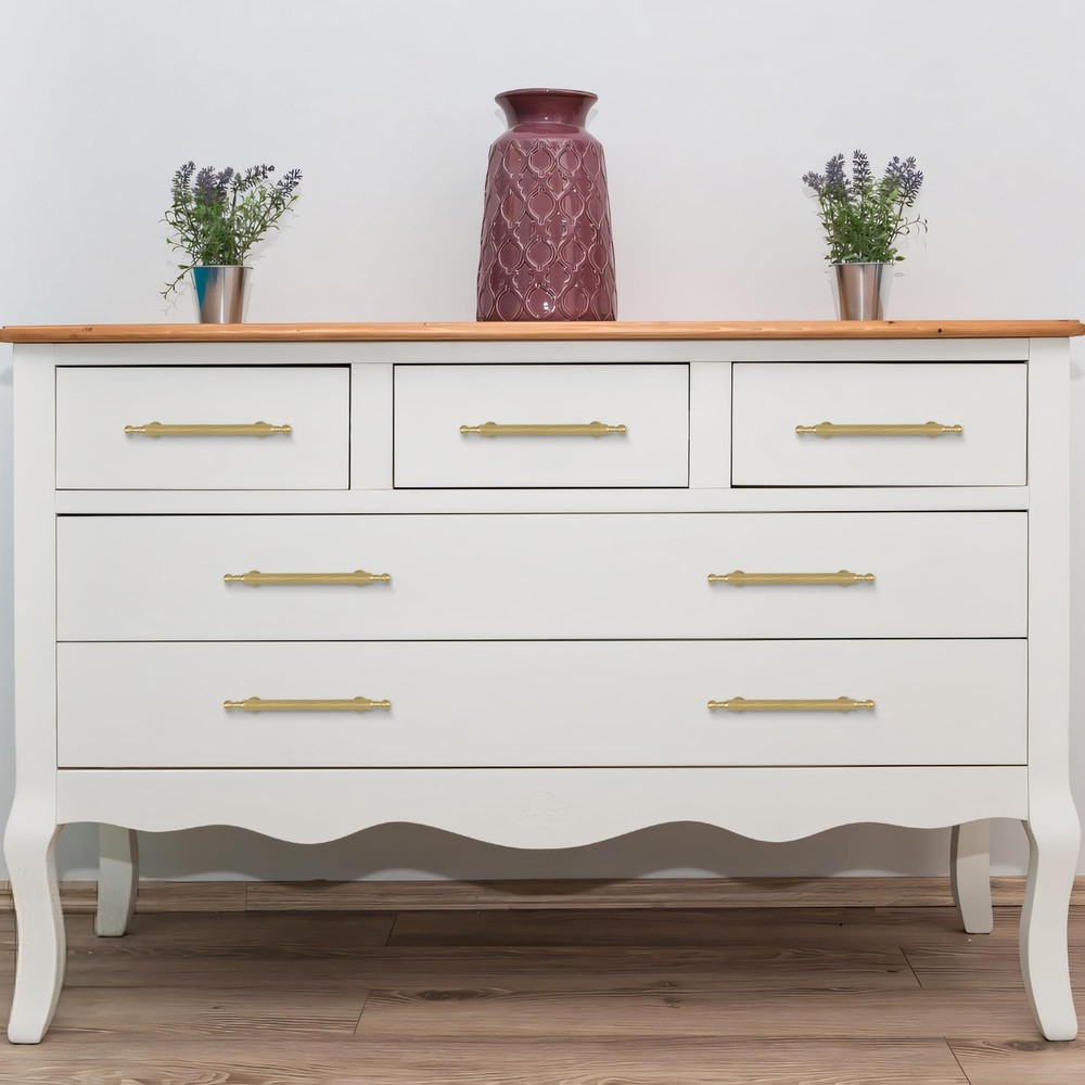 -5 Inch Brushed Gold Kitchen Cabinet Pulls 2 Pack Solid Brass Handles for Dre...