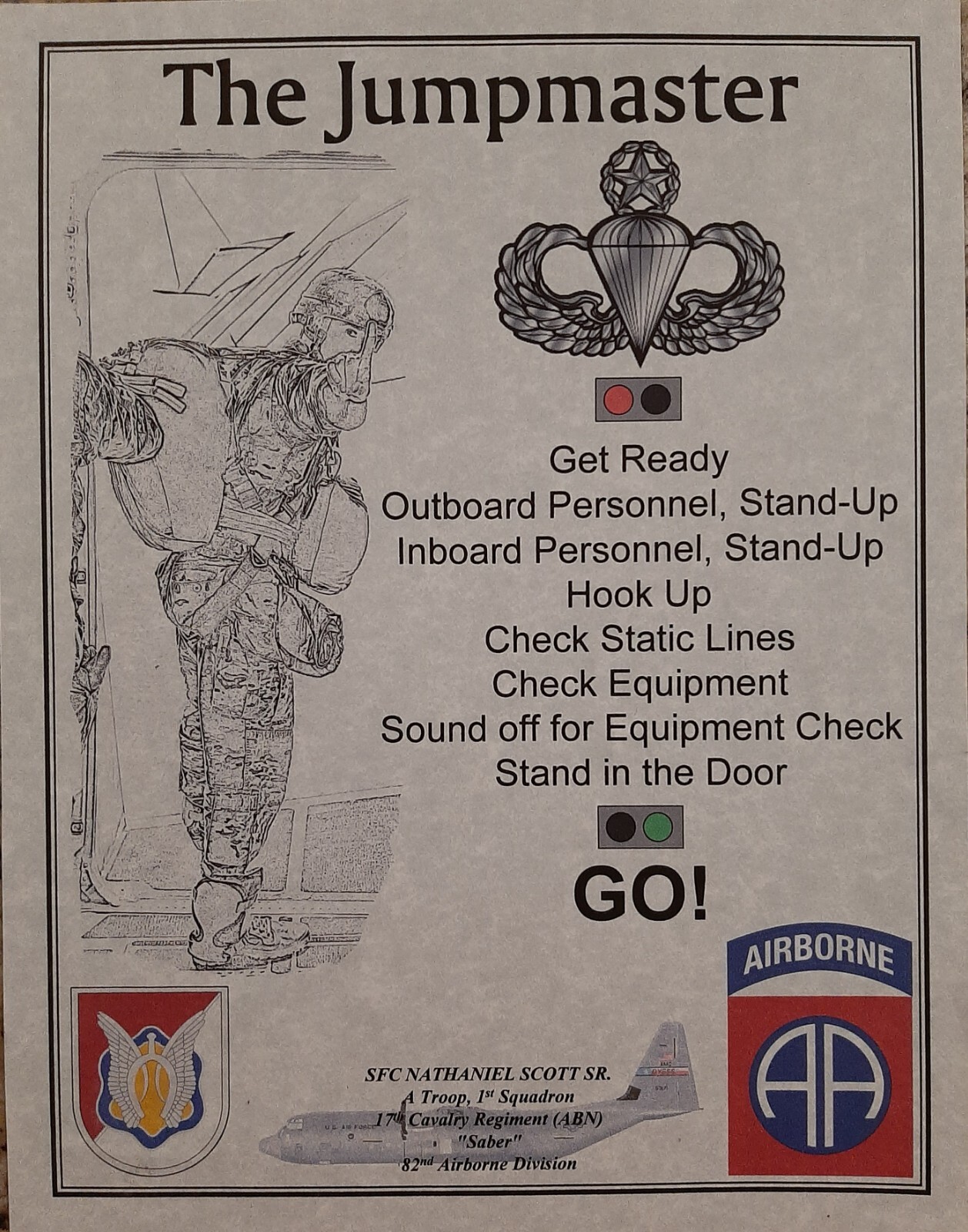 MC-NICE: ARMY Airborne "The Jumpmaster" ALL UNITS PERSONALIZED