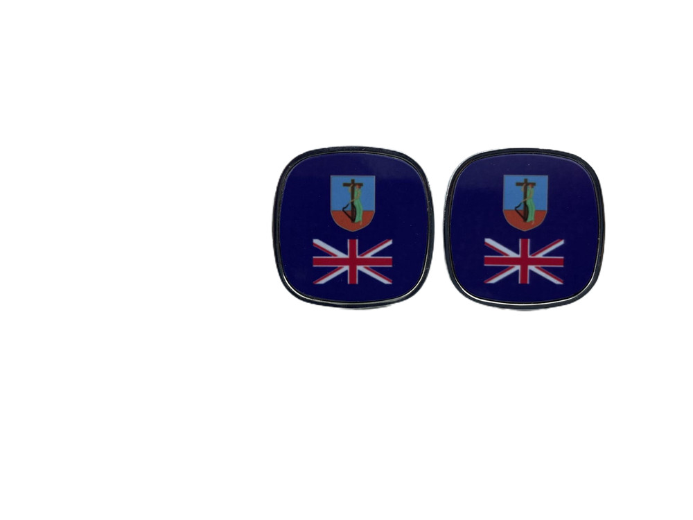 Montserrat Flag Design Stud Teardrop Hanging Earrings