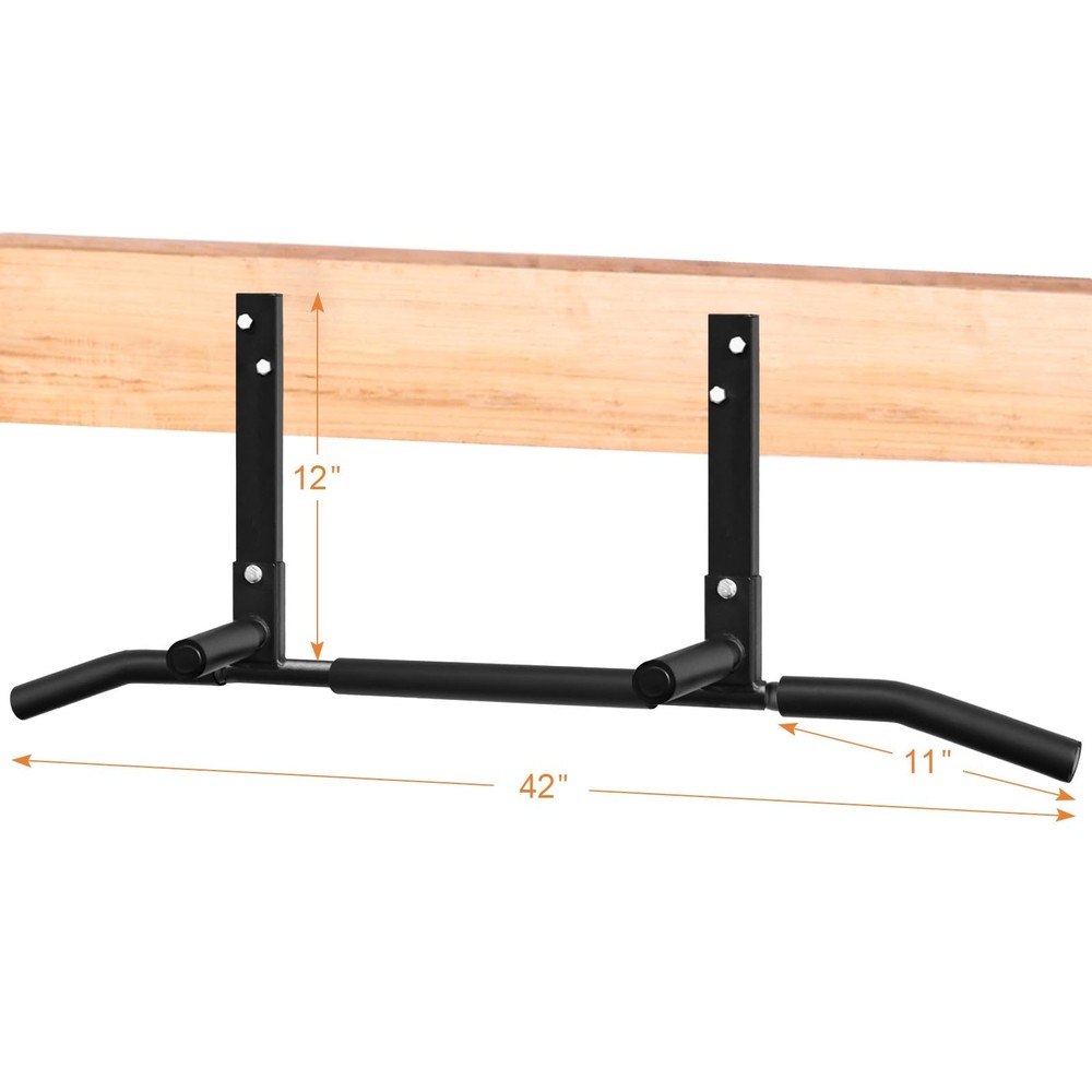 ATENTO Joist Mount Pull Up Bar, Multi-Handle Ceiling Chin Black