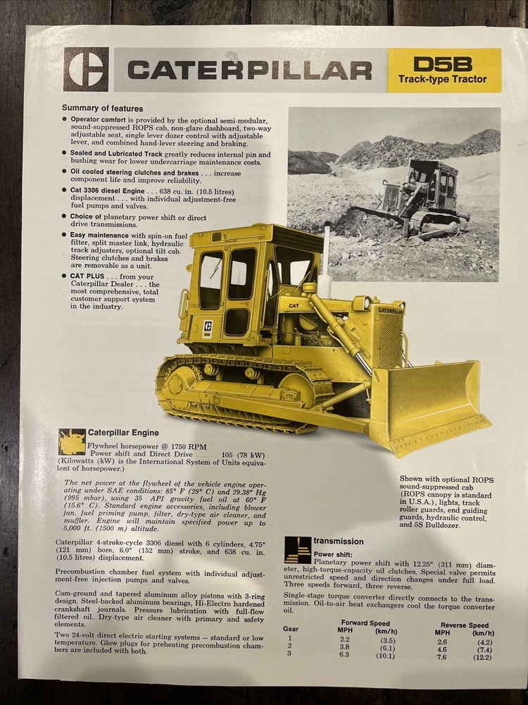 Caterpillar D5B Brochure ‘77