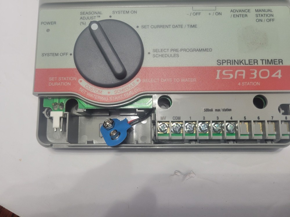 #M) Rain Bird Automatic Sprinkler Timer ISA-304 4 Station Controller Unit Only