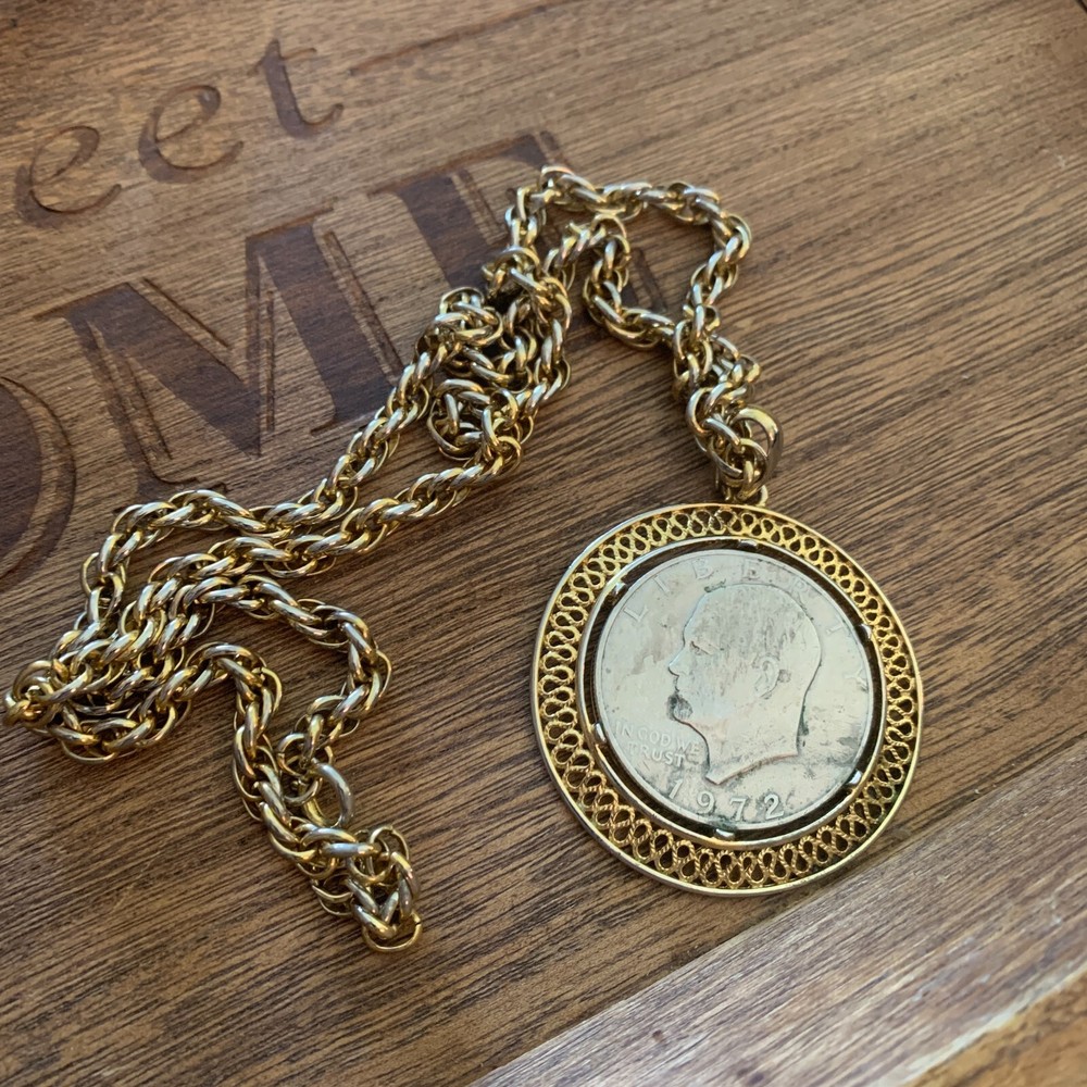 Pendant, Eisenhower Dollar, Dated 1972 ,  14 1/2 Inch's  Long