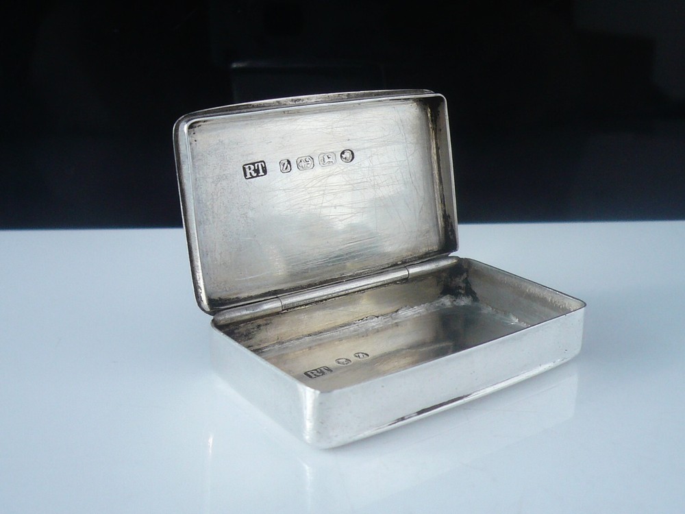 Sterling Silver Vesta Box Case with Striker, Robert Thornton, Antique 1874