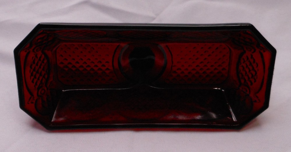 Avon Ruby Red 1876 Cape Cod Covered Butter Dish LID ONLY 6.25" Long Very Good