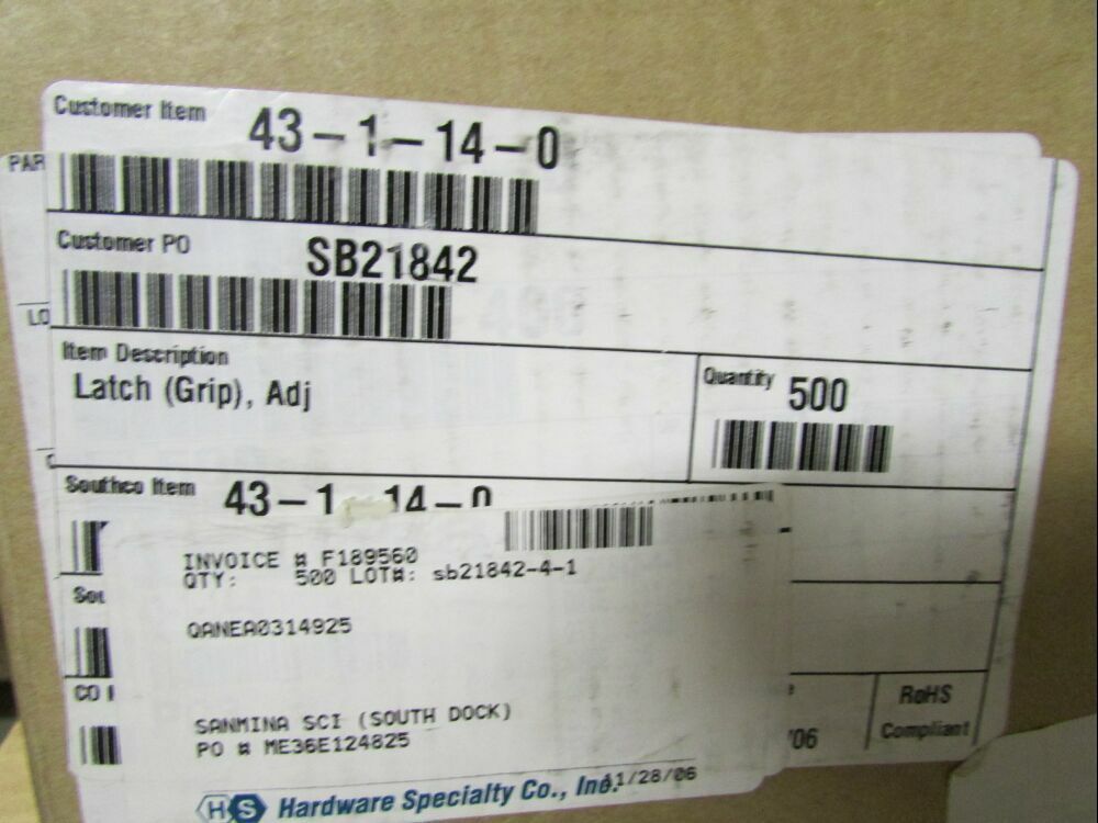 Lot 2 Southco Adjustable Grip Latch 43-1-14-0 Tool Box Access Panel Compartments