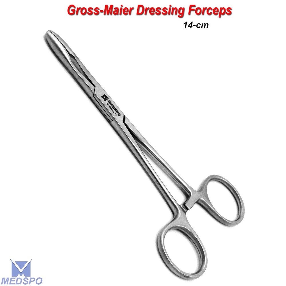 Gross-Maier Dressing Forceps With Lock Atraumatic Serrated Jaws Sponge Forceps