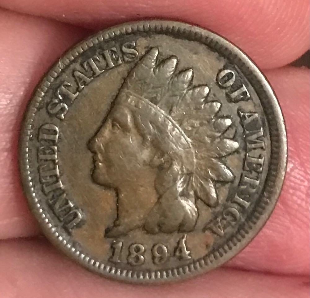 1894/4 Indian cent , VF , scarce