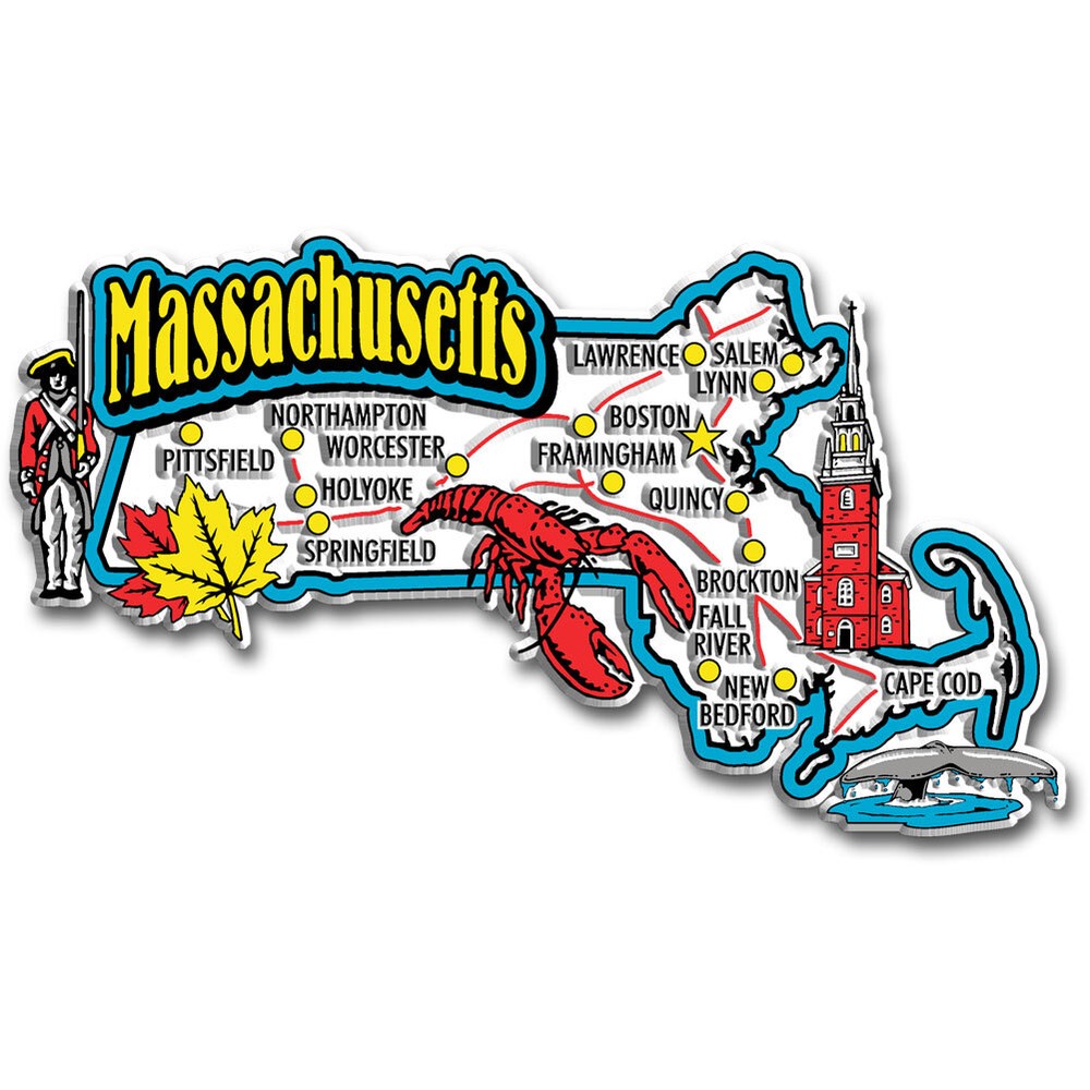 Massachusetts Jumbo State Magnet by Classic Magnets