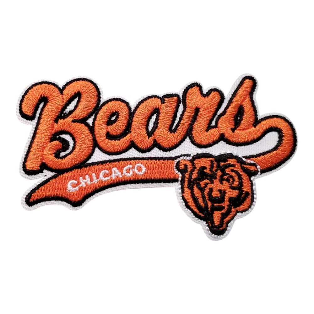 Chicago Bears Vintage Script Patch. Embroidered. Iron On. 3.5"x2"