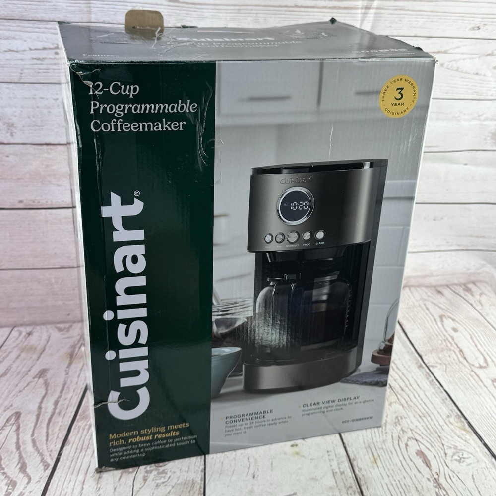 Cuisinart DCC 1220BKSWM 12 Cup Programmable Coffee Maker Black Stainless