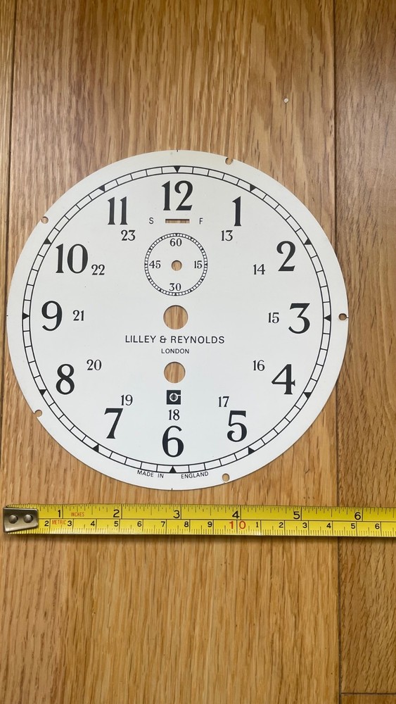 Lilley and Reynolds ships clock dial, 6" Dia .