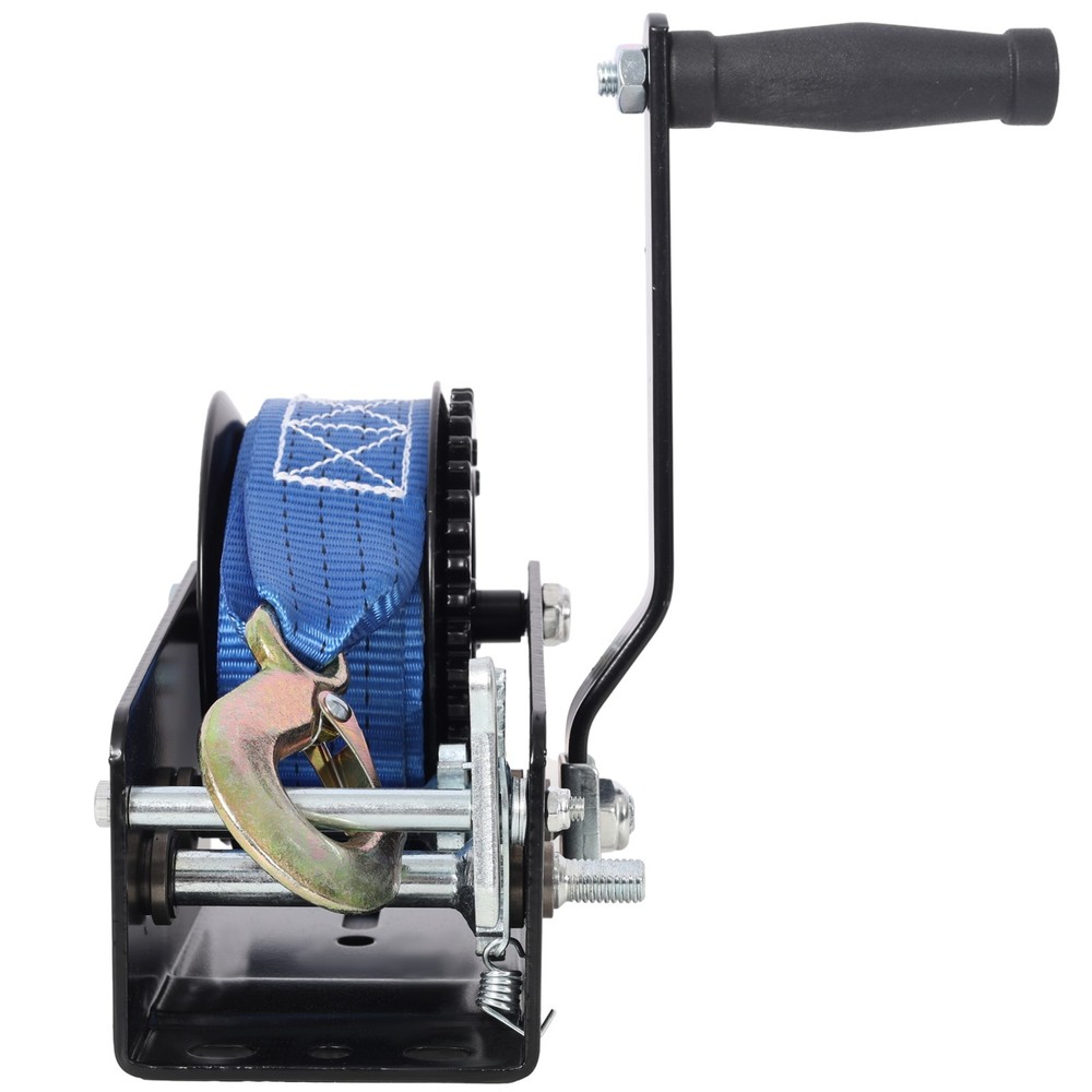 2000LB Hand Winch with Two-Way Ratchet & 26FT Strap for Towing